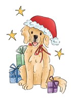 Kerstkaart hart onder de riem Hond met kerstmuts matia studio